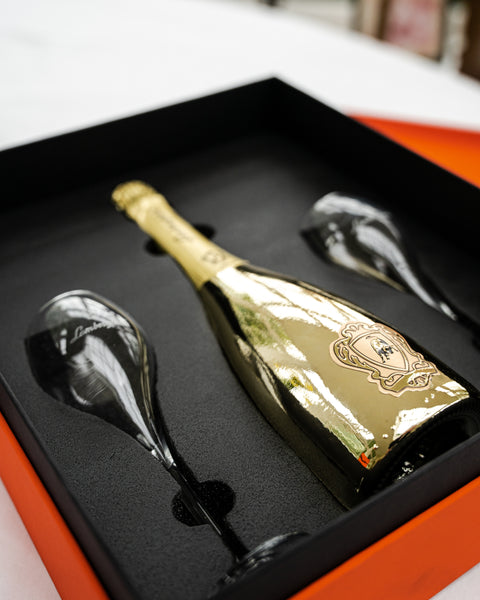 Lamborghini Spumante Pinot Chardonnay GOLD & Crystal Gift Box